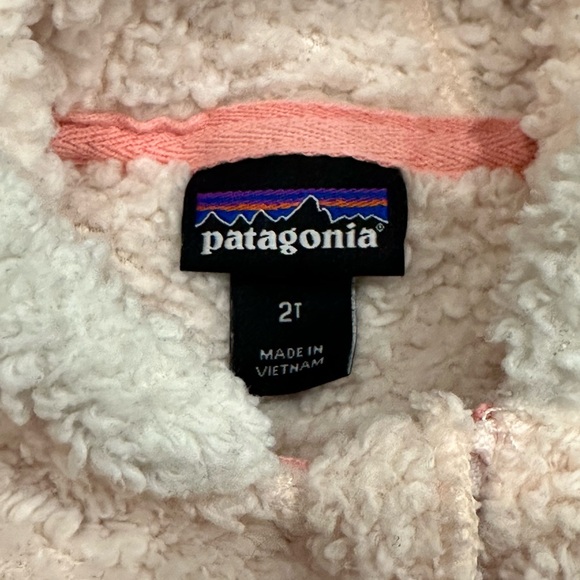 Patagonia Baby Girl Furry Friends Zip Up Hoody Pink White Sz 2T - Picture 3 of 9